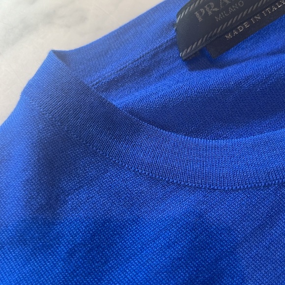 Prada thin blue crewneck sweater size 46 - Picture 9 of 10